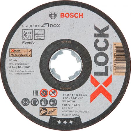 Отрезной диск Standard for Inox, по металлу, X-LOCK, 125*1