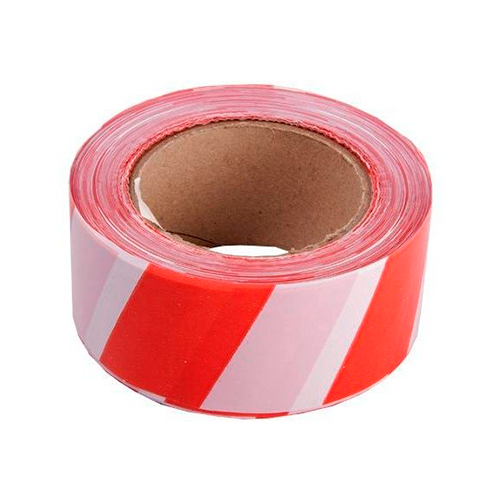 Лента сигнальная МИЛЕН не клейкая,  красно-белая, 50 мм х 200 м