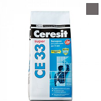 Затирка для узких швов CERESIT СЕ 33, серая, 5 кг