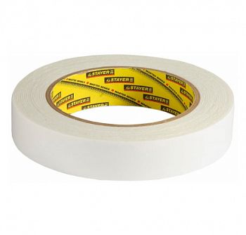 Лента клейкая STAYER PROFI, двусторонняя, на вспененной основе, белая, 25 мм х 5 м