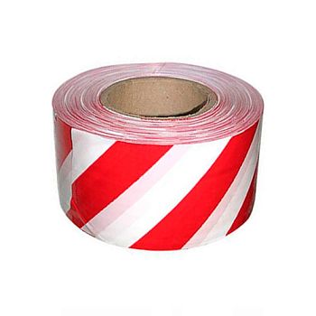 Лента для ограждений Klebebander неклейкая, бело-красная, 50 мм х 200 м