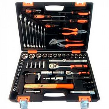 Набор инструментов ВИХРЬ, 1/2", 1/4", 76 предметов, кейс