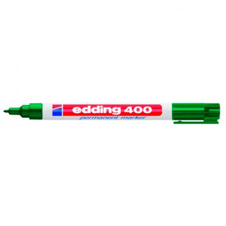 Перманентный маркер Edding 400, круглый наконечник, 1 мм, зеленый