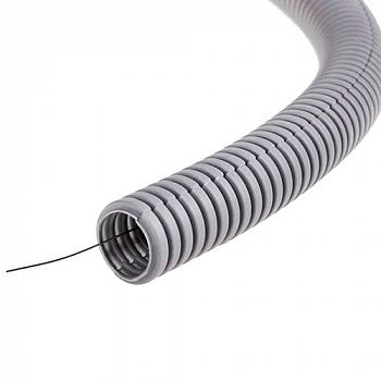 Труба гофрированная, с зондом, ПВХ, Ø25