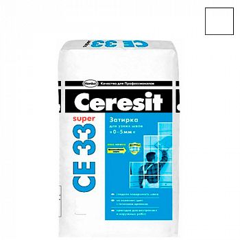 Затирка для узких швов CERESIT СЕ 33, белая, 2 кг