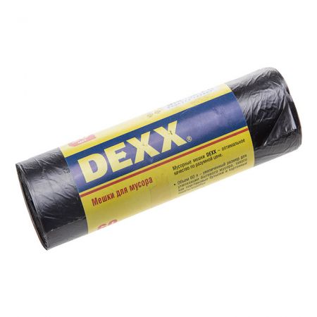 Мешки для мусора DEXX, черные, 60 л, 20 шт