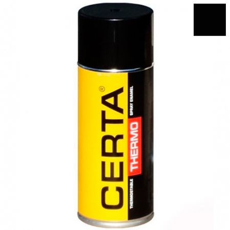 Аэрозольная краска-спрей CERTA, термостойкая черная, 520мл