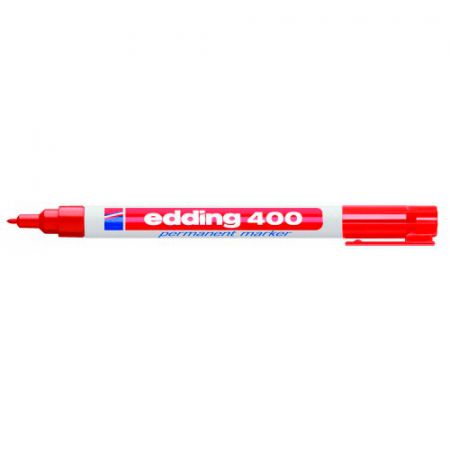 Перманентный маркер Edding 400, круглый наконечник, 1 мм, красный