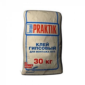 Клей гипсовый для монтажа ПГП BERGAUF PRAKTIK, 30 кг