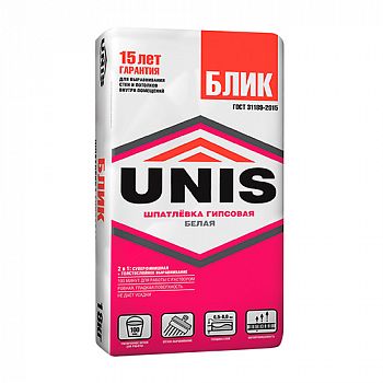 Шпаклевка гипсовая ЮНИС Блик, 18 кг
