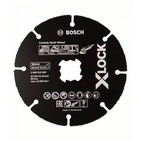 Отрезной круг Bosch Carbide Multi Wheel, X-LOCK, по мягким материалам, 125мм