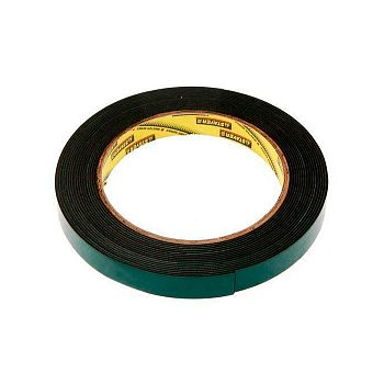 Лента клейкая монтажная STAYER PROFI, двусторонняя, на вспененной основе, черная,  9 мм х 5 м