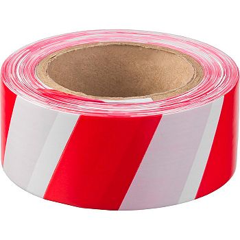 Лента оградительная, красно-белая , 48 мм х 150 м